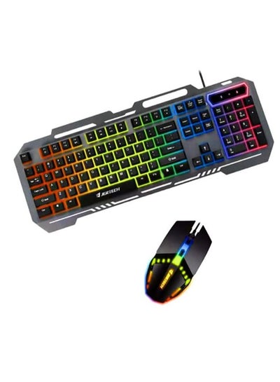 Buy Slim Ergonomic Gold Rainbow Backlight Wired Gaming Keyboard and Mouse Combo for PC Gamer Laptop KM960 in Egypt