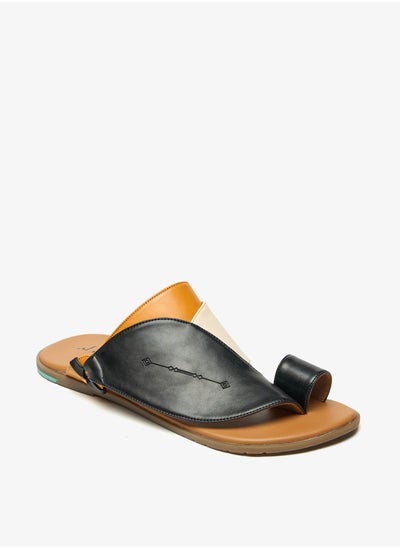 اشتري Men Colourblock Slip-On Arabic Sandals with Toe Loop Detail في السعودية