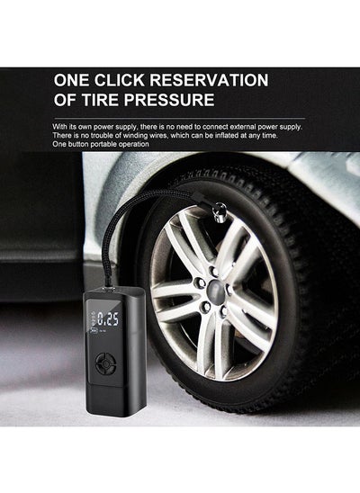 Buy Portable Smart Digital Air Pressure Electric Inflator Pump Wireless Black For Cars Automobile Inflatable mat in UAE