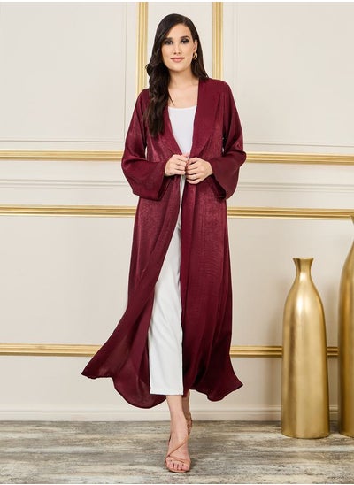 اشتري Velvet Collared Front Open Abaya في السعودية