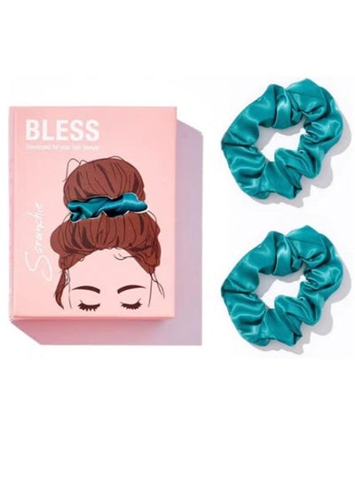 Buy Bless Hair Scrunchie Set Petrol Green 2 Pcs in Egypt