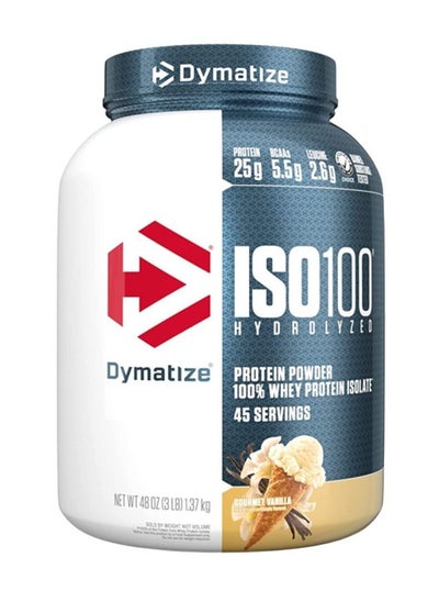 اشتري Dymatize ISO 100 Isolate Hydrolyzed 3lbs-Gourmet Vanilla في الامارات