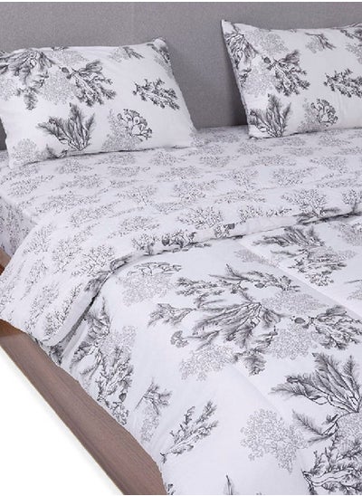 Buy Stella 3-Piece Comforter Set, Ivory, Grey & Black – 200TC, 240x260 cm in UAE