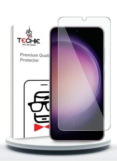 Buy Techie Anti Reflection Anti Bubbles 9H Hardness HD Tempered Glass Screen Protector For Samsung Galaxy S23 in Saudi Arabia