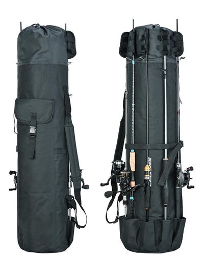 Buy Durable Folding Fishing Rod Bag, with Rod Holder Waterproof Fishing Pole Case Rod Bag Holds 5 Poles Tavel Case Large Capacity Organizer Fishing Gear Bag Gifts for Men(Black) in UAE