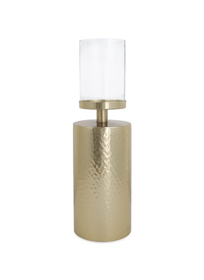 اشتري Sori Candle Holder, Gold & Clear - 13.5x27.5 cm في الامارات