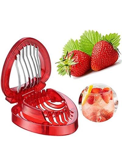 Buy COOLBABY Kitchen Fruit Gadget Strawberry Slicer Corer Stem Remover Cutter Slice Tools, Multicolor, 1 in UAE
