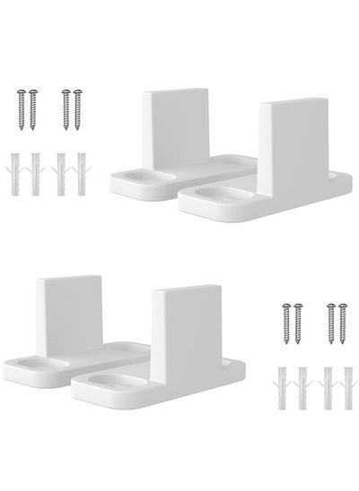 اشتري 4 Pieces Sliding Barn Door Floor Guides White Sliding Door Guides Floor Mount Plastic T Shape Track Guide Pocket Door Guides Adjustable Barn Door Floor Guide Including Bypass and Pocket with Screws في السعودية