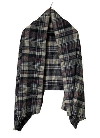 Buy Plaid Check/Carreau/Stripe Pattern Winter Scarf/Shawl/Wrap/Keffiyeh/Headscarf/Blanket For Men & Women - XLarge Size 75x200cm - P05 Grey in Egypt