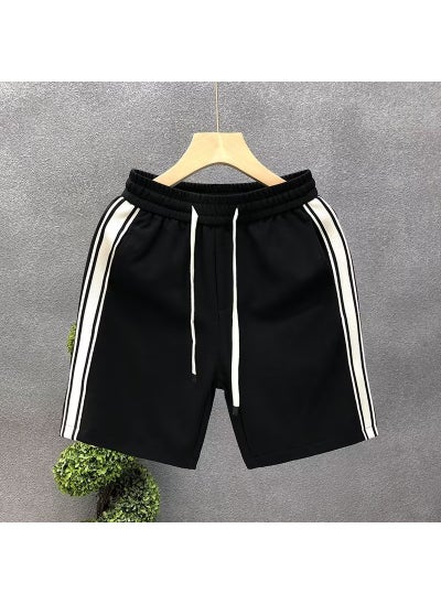 Buy 2023 Mens Casual Shorts Summer Mid-Length D096 Black in UAE