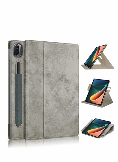 Buy Case for Xiaomi Mi Pad 5 case Pro Elastic Strap Pen Holder Stand Auto Sleep Wake Up Function Cover PU Leather Tablet Cases Gray in Saudi Arabia