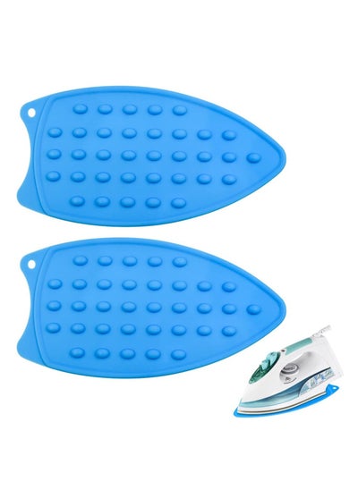 Buy Silicone Iron Rest Pads, Multipurpose Iron Hot Resistant Mat Protective Pads for Ironing Board, Silicone Heat Resistant Mat for Flat Irons, Curling Irons, Blue, 2 Pcs in Saudi Arabia