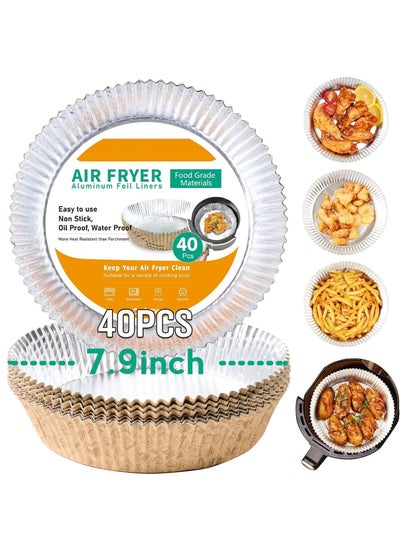 Buy Air Fryer Liners, Air Fryer Parchment Paper Liner, Reusable Oil-Proof Water-Proof Non-Stick Parchment Paper Liners and Aluminium Foil, for Ninja and for Tower Cosori 7.9 Inch in UAE