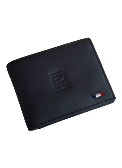 Buy Trim Detail Classic Bi-Fold Original Leather Wallet Black For Men in UAE