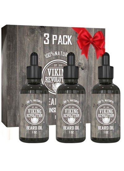 Buy Beard Oil Conditioner - Softens, Smooths & Strengthens  Growth - All Natural Unscented Argan & Jojoba Oils 3 Pack in Saudi Arabia