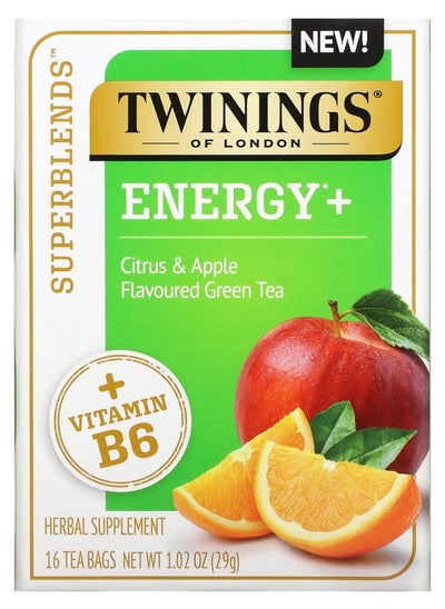 اشتري Energy+ Green Tea Citrus & Apple 16 Tea Bags 1.02 oz (29 g) في الامارات