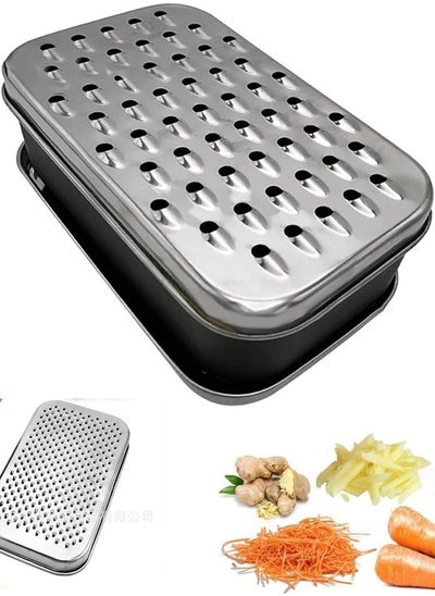 Buy Cheese, Vegetable and Butter Grater with Case and Lid, Kitchen Manual Grater with Storage Container - Multicolor in Egypt