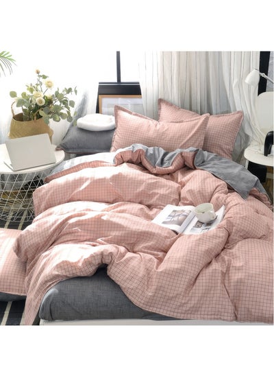 Buy 4 Piece Duvet Cover Set, Ultra Soft Microfiber Comforter Cover Set with Zipper Closur, Cotton Bedding Set with 2 Pillow Cases(200x230cm) in Saudi Arabia