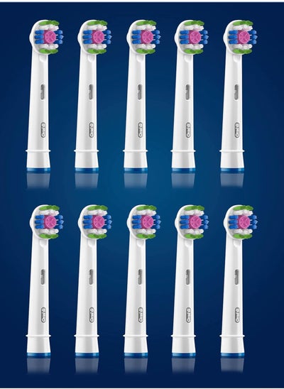 اشتري 3D White Electric Toothbrush Head with CleanMaximiser Technology, Pack of 10 في الامارات