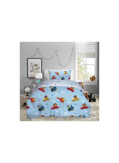 اشتري Wild In The Clouds 2-piece Toddler Comforter Set 110x125cm - Sky Blue في الامارات