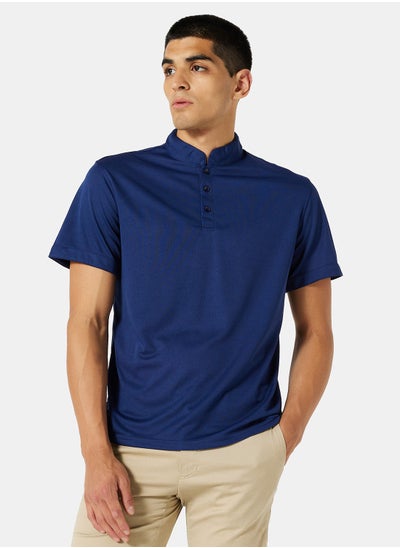 Buy Grandad Collared Pique Polo in UAE