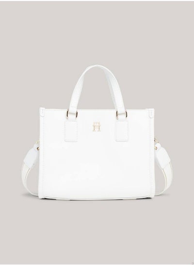 Buy Women's Monotype Mini Tote Crossover Bag - faux leather, White in Saudi Arabia