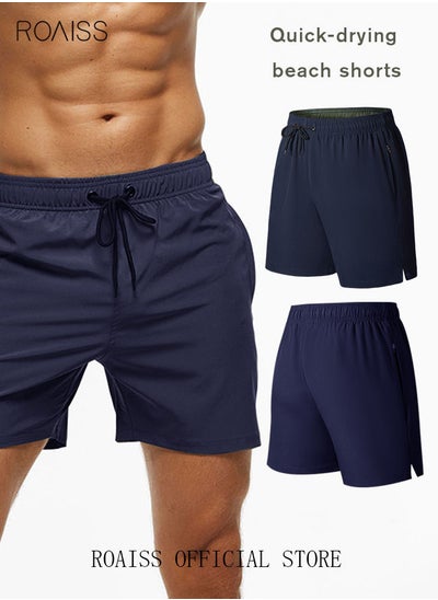 اشتري Men's Swimming Trunks Beachwear Quick Dry Beach Pants Gym Wear Fitness Workout Short Sports Running Boxer Swim Shorts Swimsuit Summer في السعودية