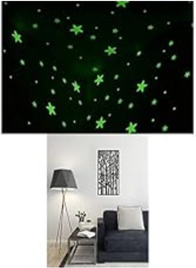 Buy Bundle of 100 Pcs Home Wall Glow In The Dark Stars Stickers Kids Room Decoration + Decorative Forest trees in winter Sticker wall art 40X80 cm in Egypt