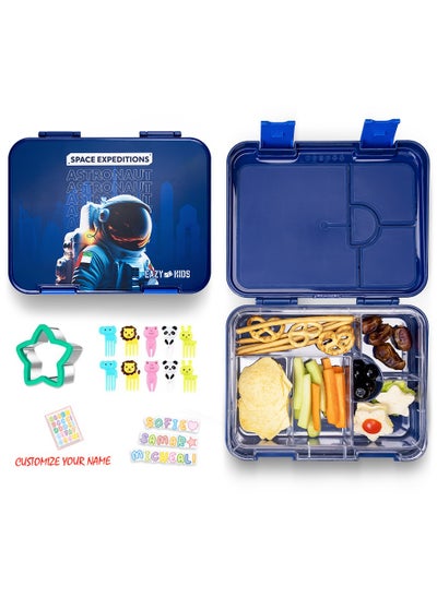 Buy 4 And 6 Convertible Bento Lunch Box With Sandwich Cutter Set - Space Uae Blue in UAE