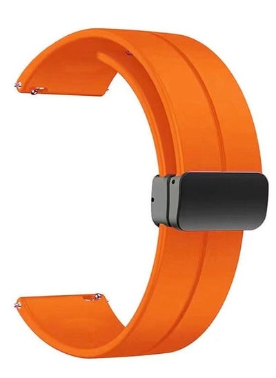 اشتري 22mm Magnetic Sports Silicone Band Fit for Huawei Watch 3/3 Pro/GT2 Pro/GT2e/GT2/GT 46mm - Samsung S3 and S4 46mm - Watch Active 2 44mm by Ten Tech - orange في مصر