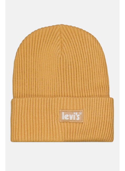 اشتري Men Brand Logo Knitted Beanie, Yellow في الامارات