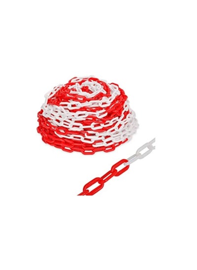 Buy Robustline Multi-Purpose PVC Barrier Chain For Safety Parking Space, Decorative Garden Fence And Warehouse Caution Safe Barrier etc (8MMx15m Red & White) in UAE