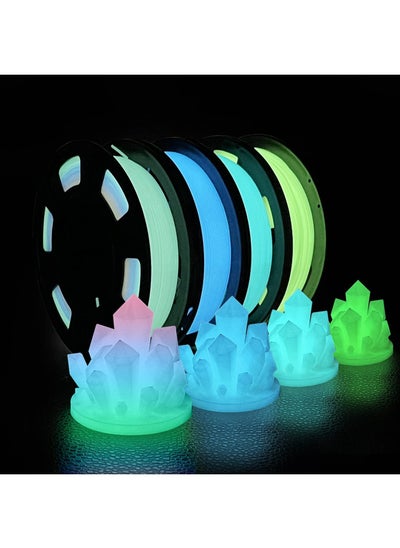 Buy 3D Printer Filament Bundle, Glow in The Dark Filament Multicolor, Green, Blue and Blue-Green, PLA Filament 1.75 mm, Dimensional Accuracy +/- 0.03 mm, 250g X 4 Pack in UAE