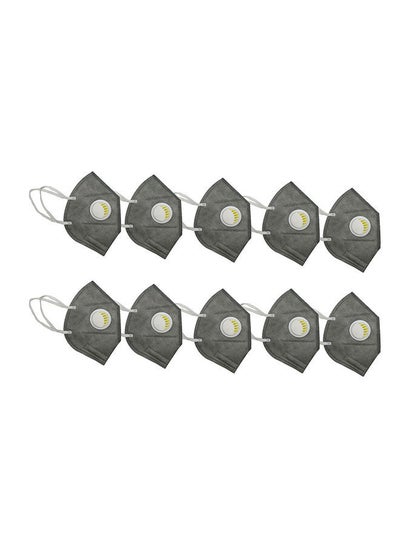 Buy 10-Piece KN95 Face Masks Grey 12cm in Saudi Arabia