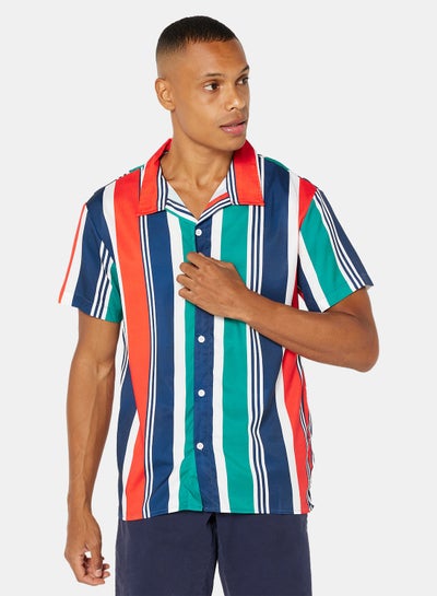 Buy Stripe Relaxed Collar Shirt in Saudi Arabia