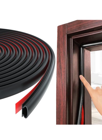 Buy Adhesive Door Sweep Weather Stripping Soundproof Rubber Bottom Seal with Wider Strong for Interior Exterior Doors Guard Against Drafts Dust Noise Animals (3M Black) in Saudi Arabia