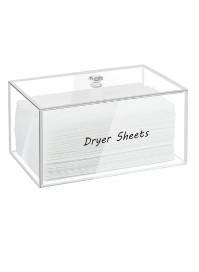 Buy Dryer Sheet Holder, Dryer Sheet Dispenser, Acrylic Container Storage Box for Laundry Room Organization, Holds Dryer Sheets, Dryer Balls, Clothes Pins, Laundry Pods in UAE