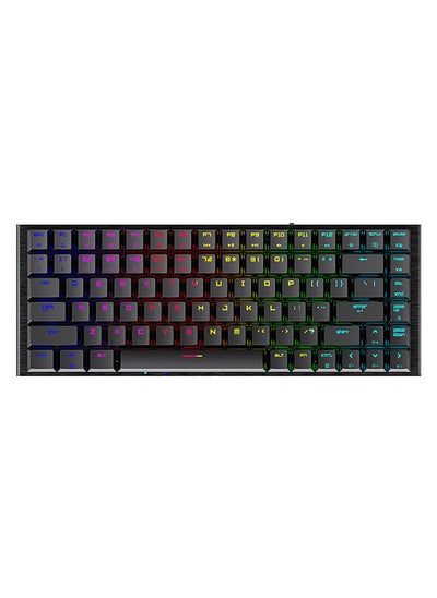 Buy MK27 84 Keys Three-mode Mechanical Keyboard RGB Keyboard Support 2.4G/BT/USB Wired Connection Blue Switches Black in Saudi Arabia