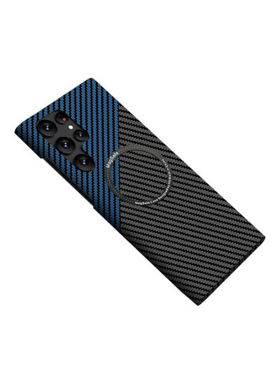 Buy Case for Samsung Galaxy S23 Ultra, 6.8 Inch, Compatible with [Mag-Safe], Slim & Light Samsung Galaxy S23 Ultra Case, 600D Aramid Fiber Made Thin Case Military Grade Drop Protection (Black/Blue) in Saudi Arabia