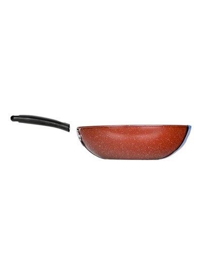 اشتري Non-Stick Granite Wok Pan With Long Backlite Handle  34Cm Black/Brown في السعودية