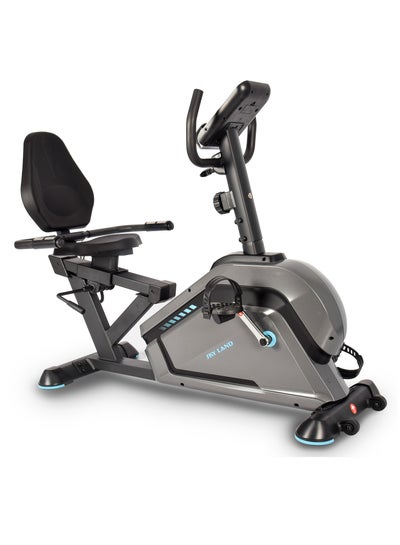 Buy Luxury Exercise Bike with Wheels | Magnetic Recumbent Bike with Backrest Seat, Fit Show App, Bluetooth & Tablet Rack for Home Use in UAE