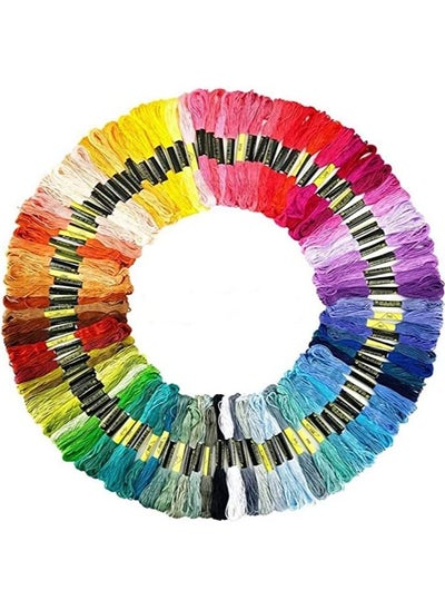 Buy Cotton Embroidery Multi Colour Threads Set of 100Pieces in UAE