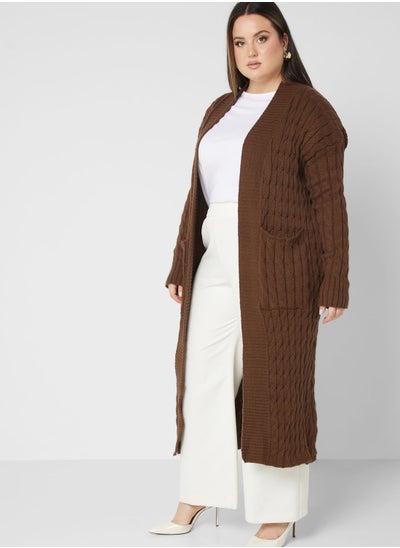 Buy Longline Cable Knit Cardigan in Saudi Arabia