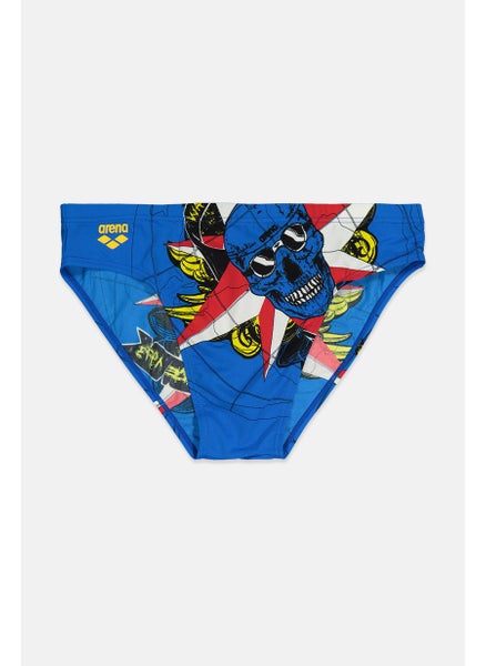 Buy Men Pull,On Graphic Swimwear Brief, Royal Combo in Saudi Arabia