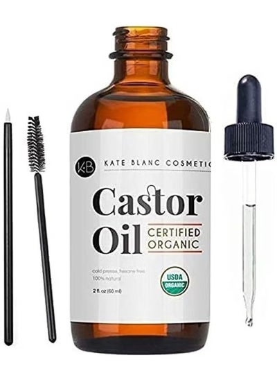 اشتري Castor Oil USDA Certified Organic for Eyelashes, Eyebrows and Hair 2oz في الامارات