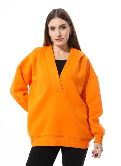 Buy Orange Hoodie With A Modern Cut From Defect in Egypt