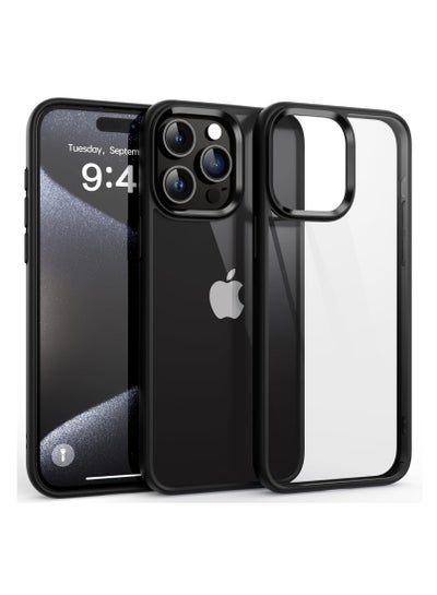 Buy Ultra Hybrid Designed for iPhone 15 Pro Max Case (2023) - Simple Case, TPU PC (Black) in Egypt