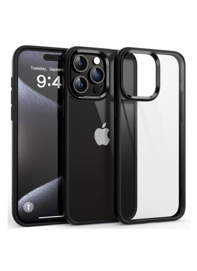 اشتري حافظة Ultra Hybrid مصممة لهاتف iPhone 15 Pro Max (2023) - حافظة بسيطة، مصنوعة من مادة TPU PC (أسود) في مصر