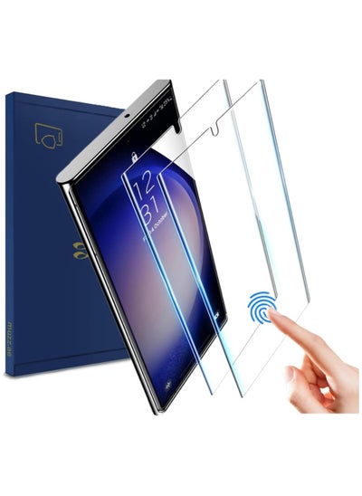 Buy Fingerprint Support Screen Protector for Samsung Galaxy S23 Ultra 2 Pack HD Clear UV Tempered Glass (Galaxy S23 Ultra) in UAE