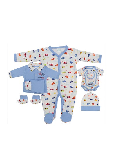 Buy AURA KIDS 7 Pieces Baby Gift Set Blue in UAE